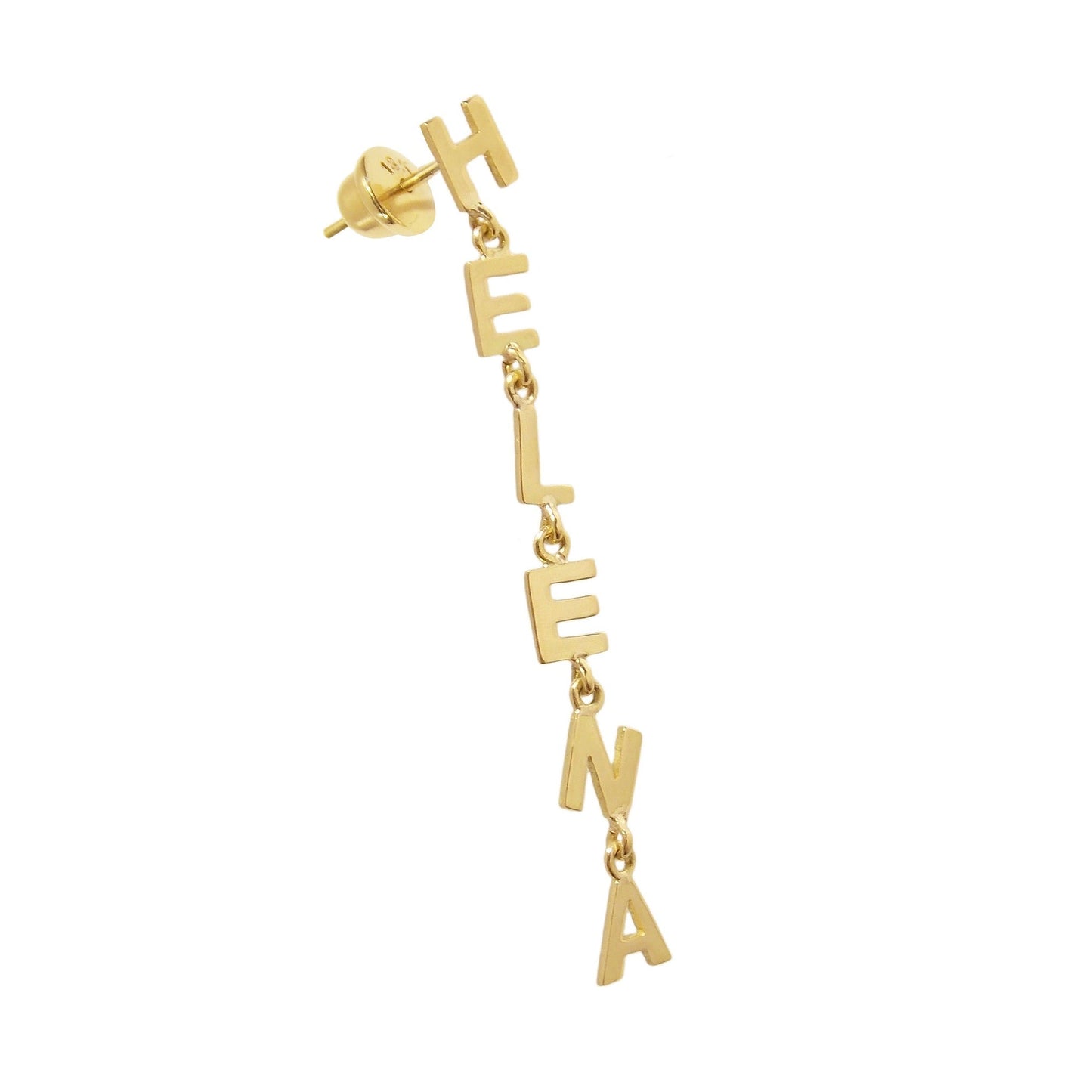 Brinco Único Nome 6 Letras Ouro 18k