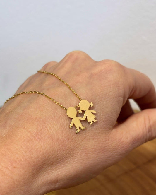 Colar Cartier Casal Filhos 1,5cm Ouro 18k