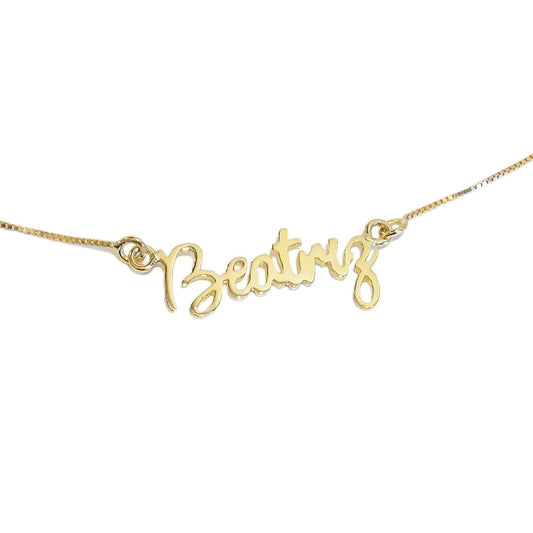Colar Choker Veneziana Nome Ouro 18k