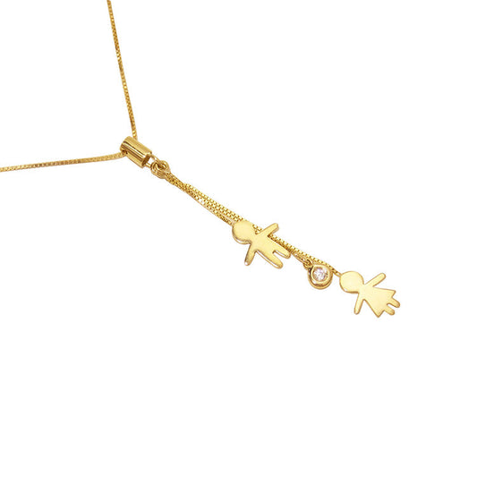 Colar Família Casal Filhos Ponto de Luz Diamante Ouro 18k