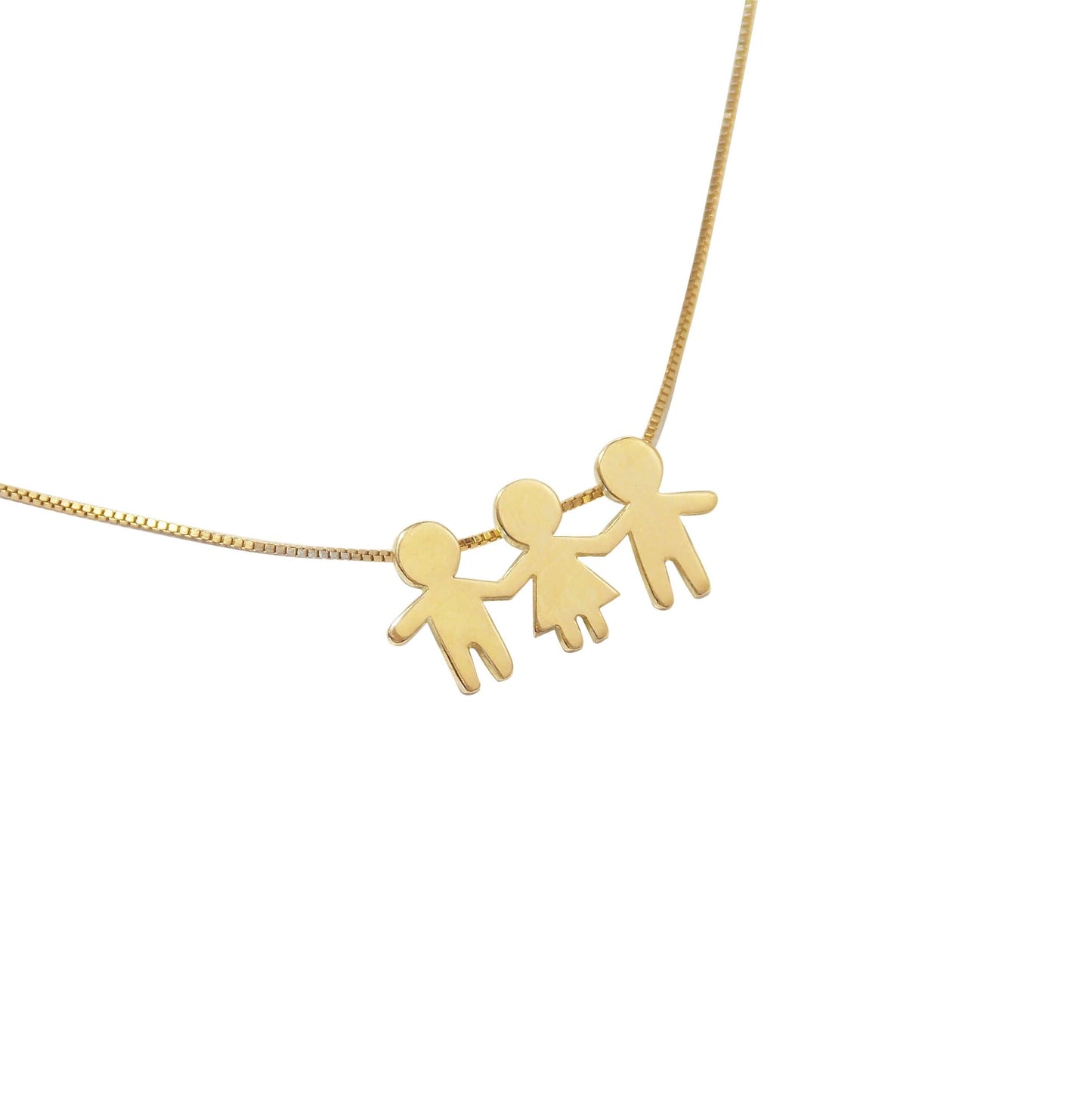 Colar Filhos de Mãozinha Ouro 18k em fundo branco