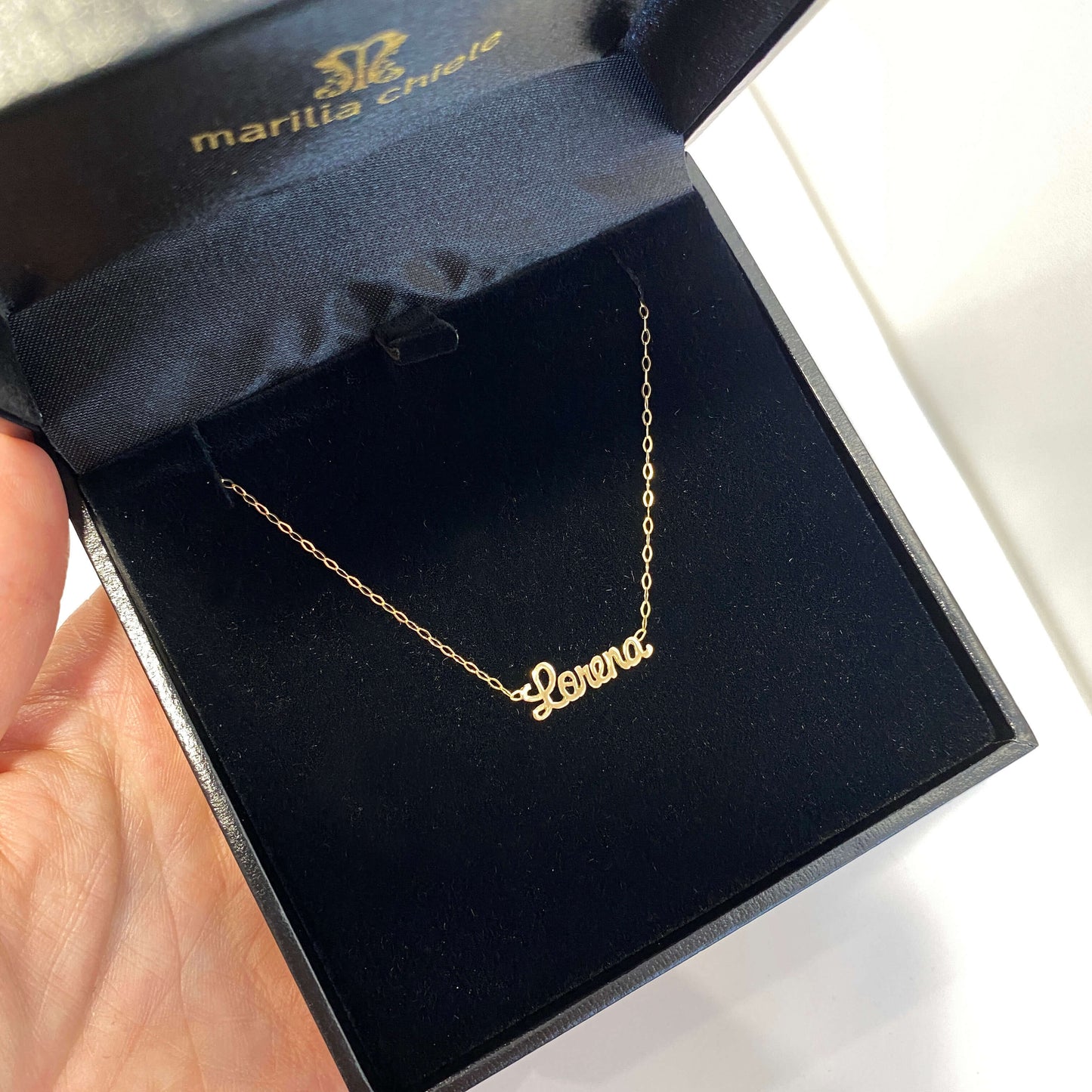 Colar Choker Nome Ouro 18k