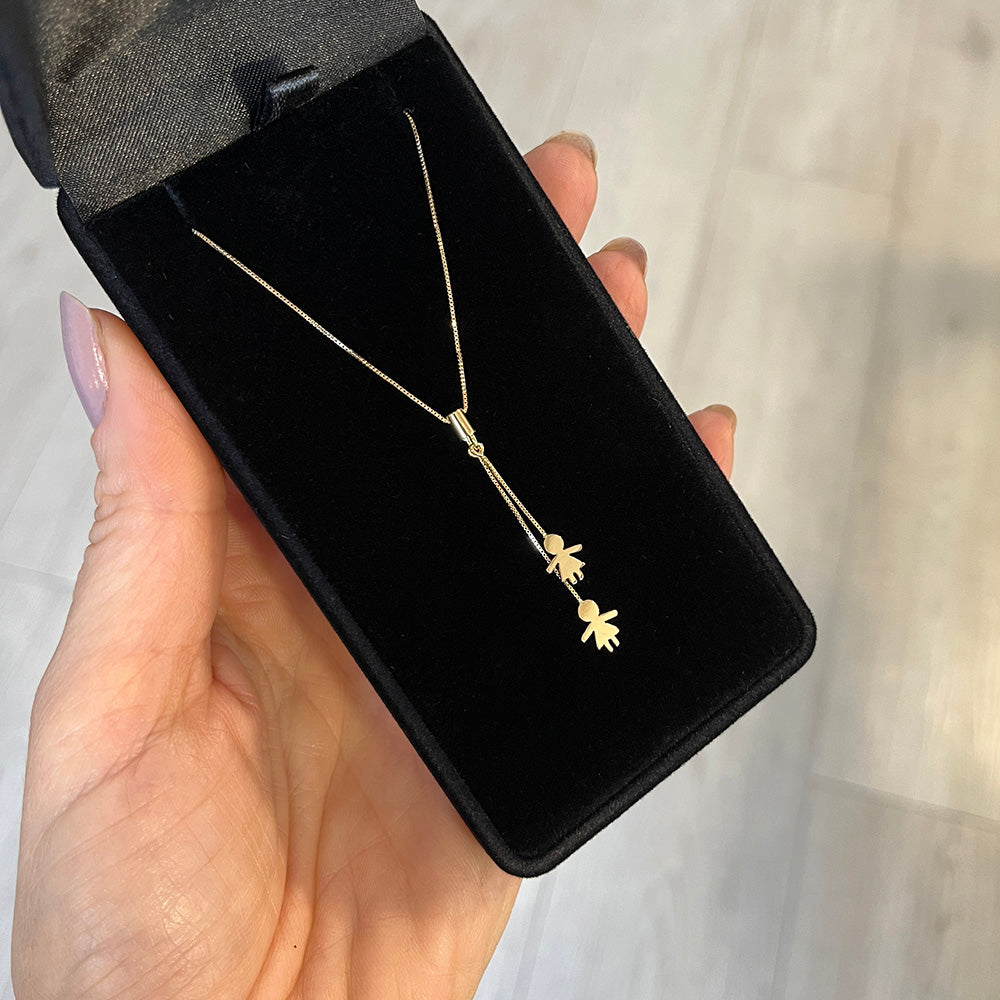 Colar Família Casal Filhos Ouro 18k