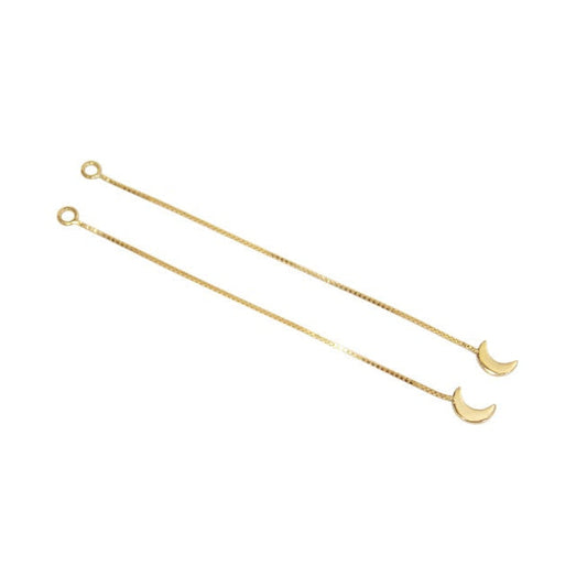 Fios de Brinco Lua Ouro 18k