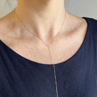 Colar Gravatinha Pendente Longo Ouro 18k