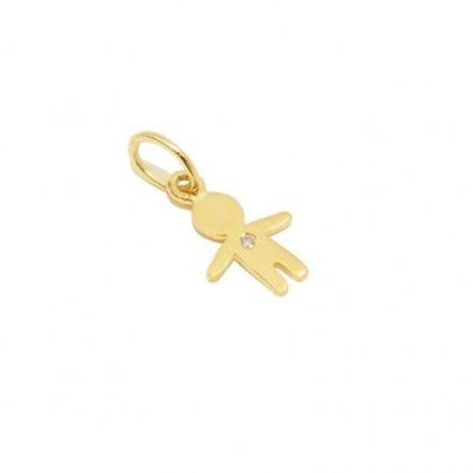 Pingente Menino 8mm Brilhante Ouro 18k