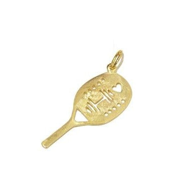 Pingente Raquete Beach Tenis Crossfit Ouro 18k