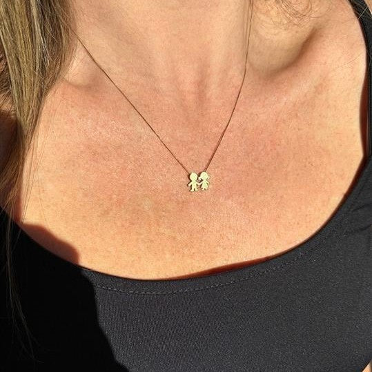 Colar Casal Filhos 1cm Ouro 18k