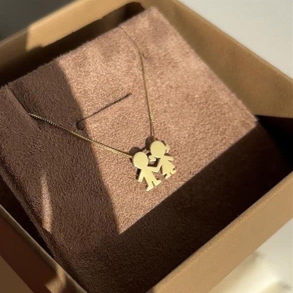 Colar Casal Filhos 1cm Ouro 18k