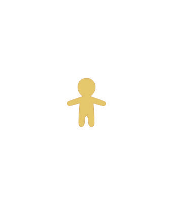 Pingente Menino 1cm Ouro 18k Passador Atrás