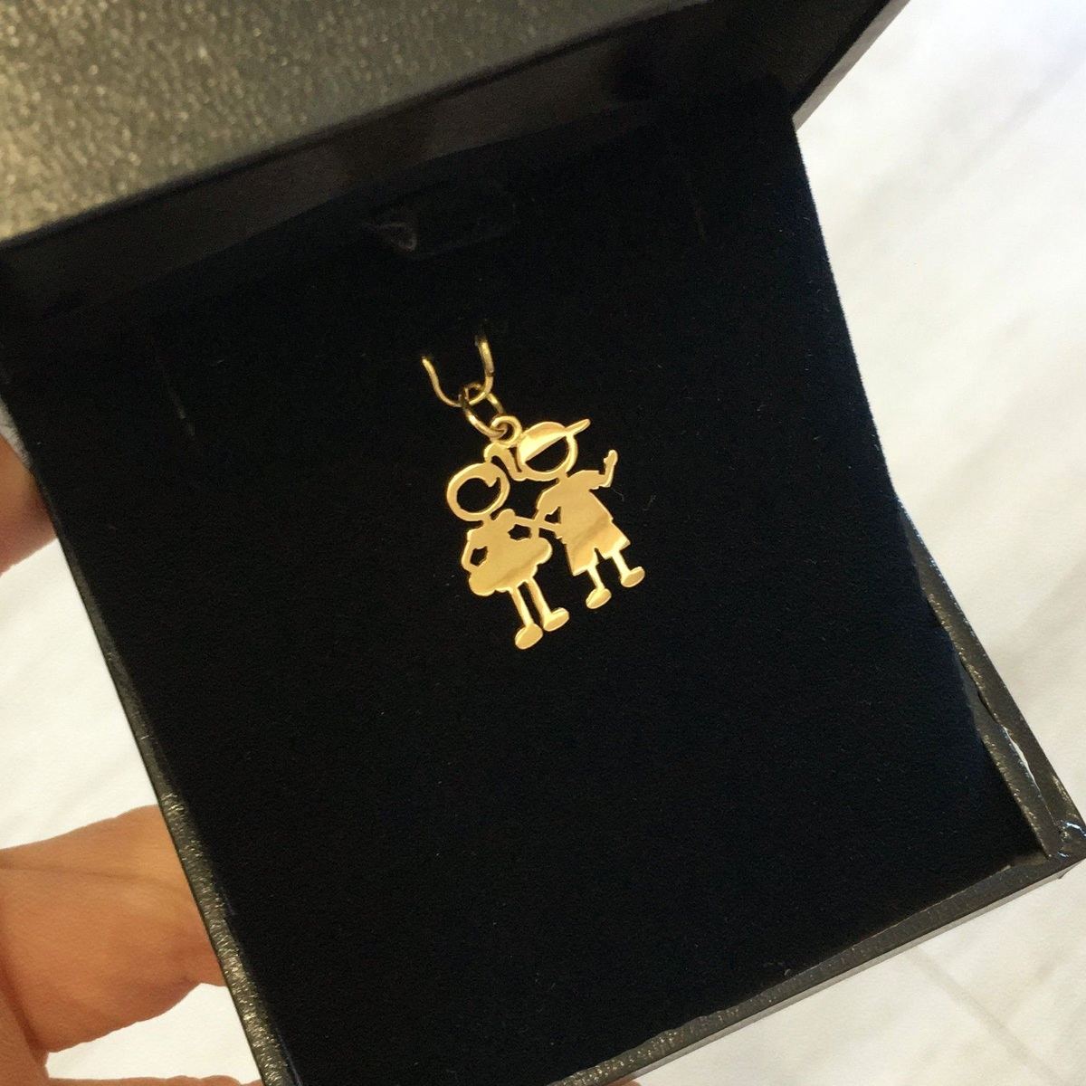 Pingente Casal de Filhos Ouro 18k