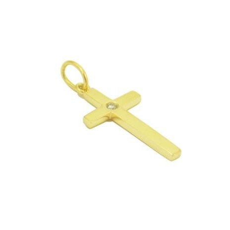 Pingente Cruz com Brilhante Ouro 18k