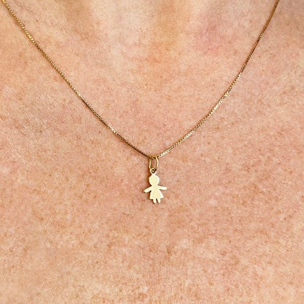 Pingente Menina 8mm Ouro 18k