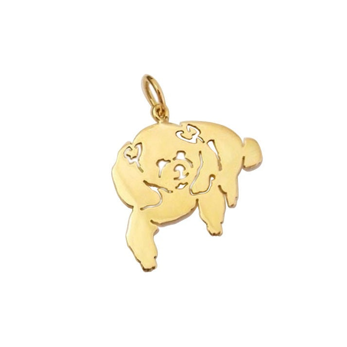 Pingente Poodle Ouro 18k Personalizado Laços