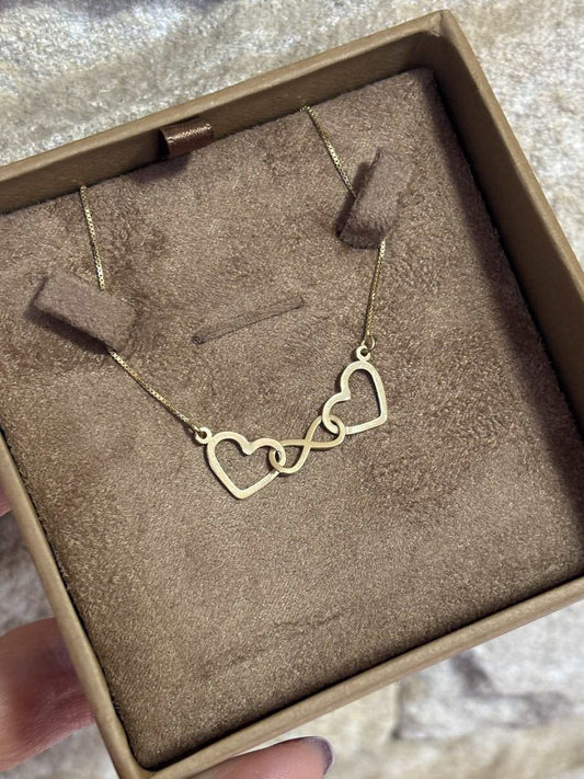 Pulseira Corações e Infinito Ouro 18k