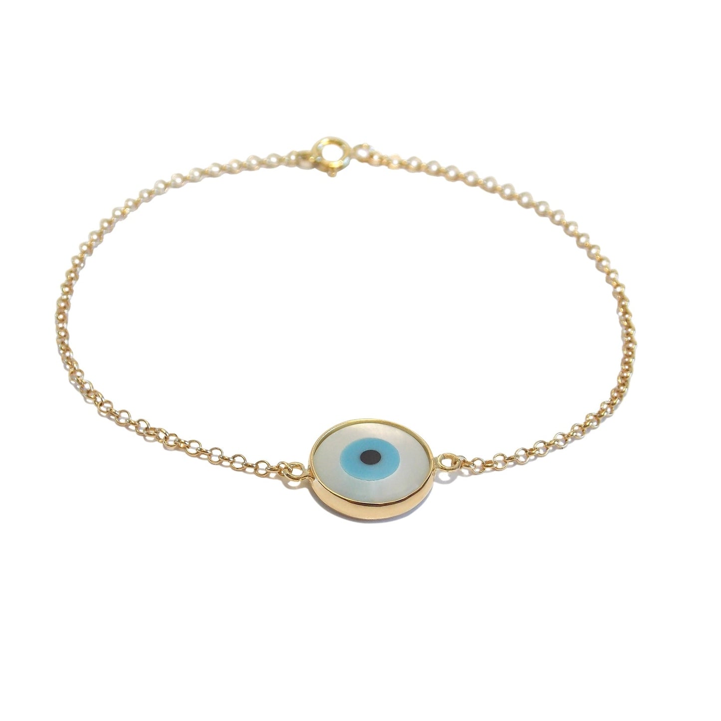 Pulseira Ouro 18K Olho Grego Pressão