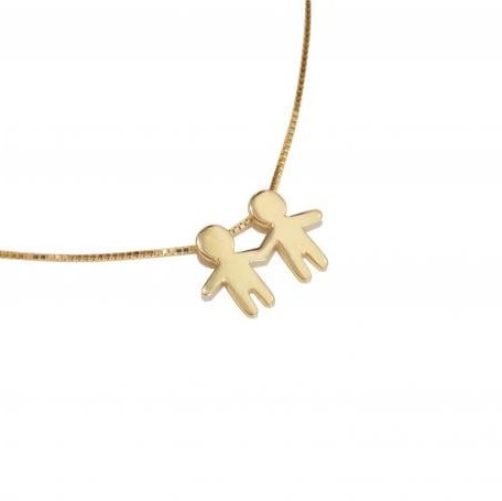 Pulseira Ouro 18k 2 Filhos Menino Menina Mãozinha