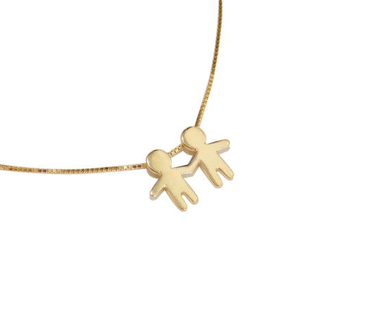 Pulseira Ouro 18k 2 Filhos Menino Menina Mãozinha