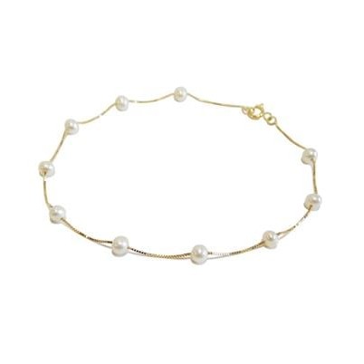 Pulseira de Ouro 18k Pérolas