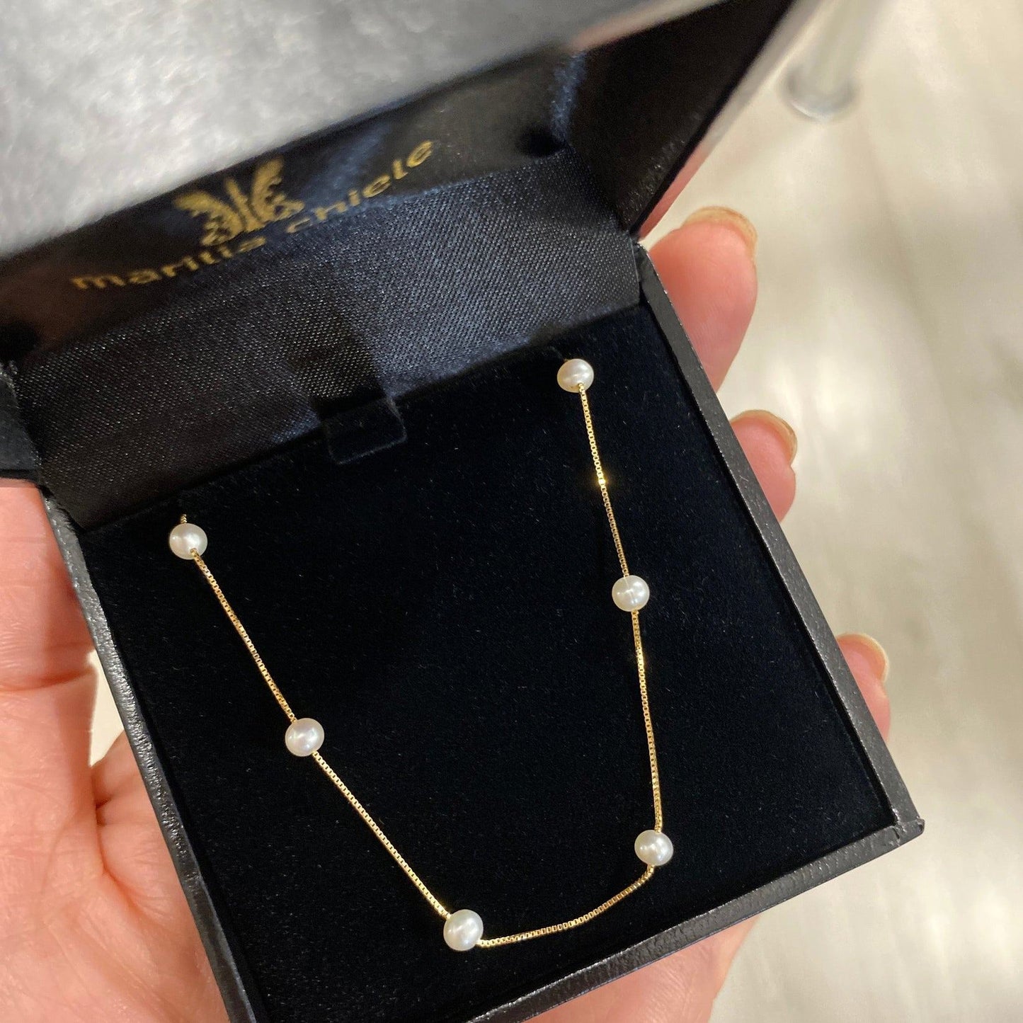 Pulseira Ouro 18k Pérolas Pequenas