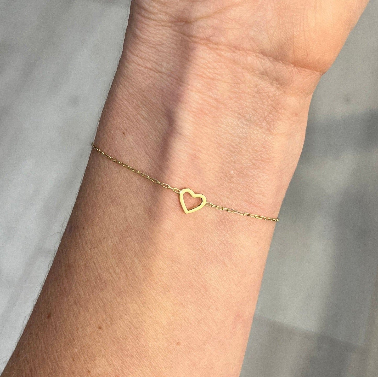 Pulseira de Ouro 18k Coração