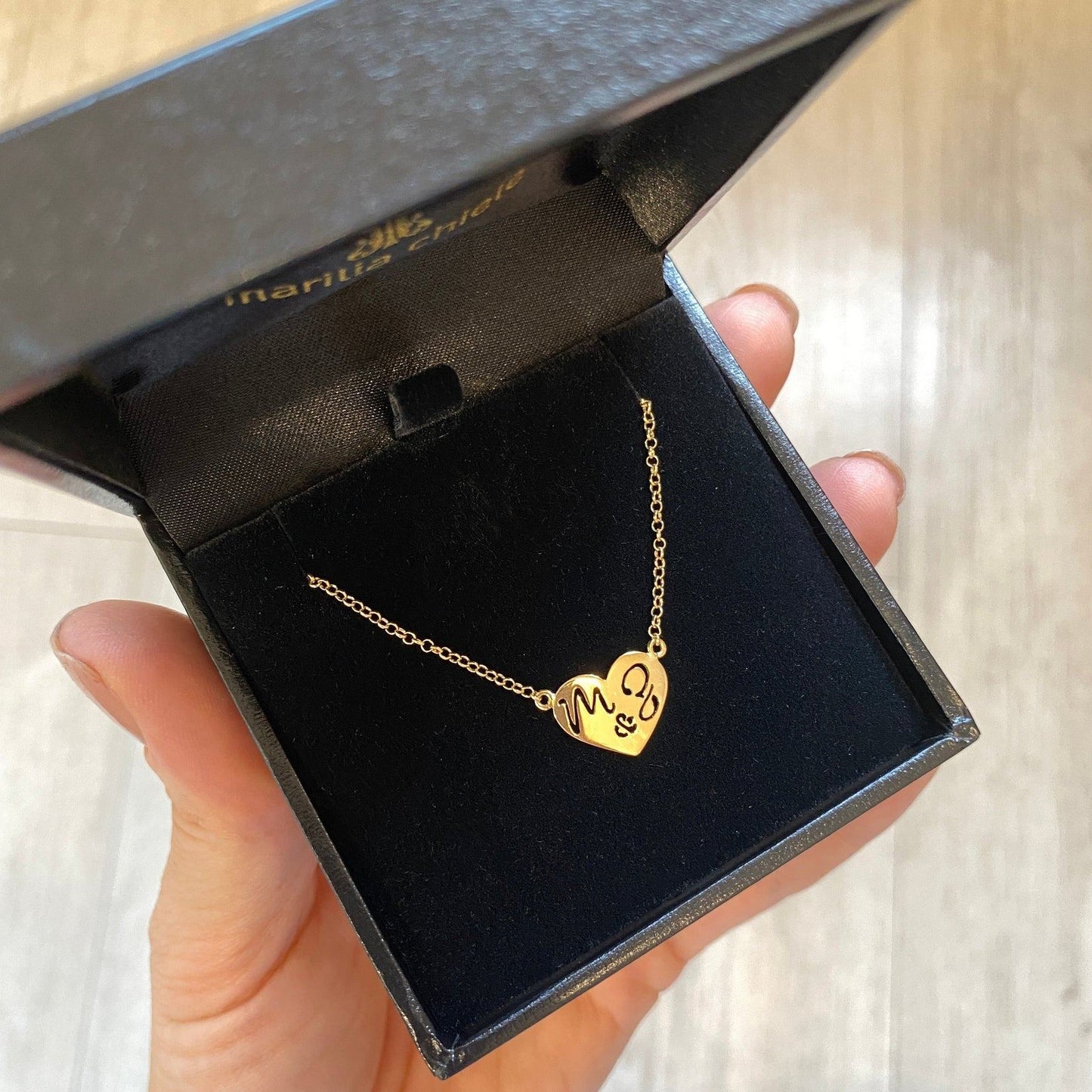 Pulseira de Ouro 18k Coração e Iniciais