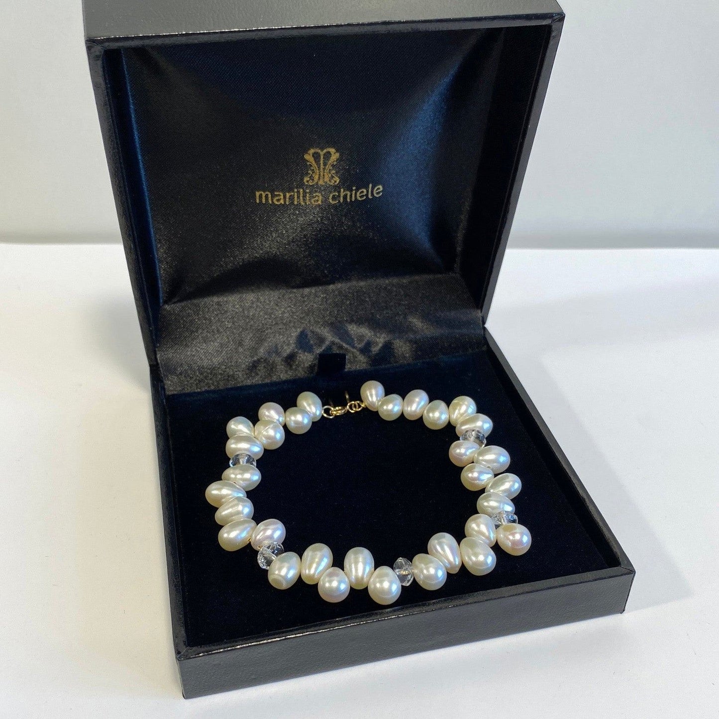 Pulseira de Ouro 18k Pérolas Gotinha