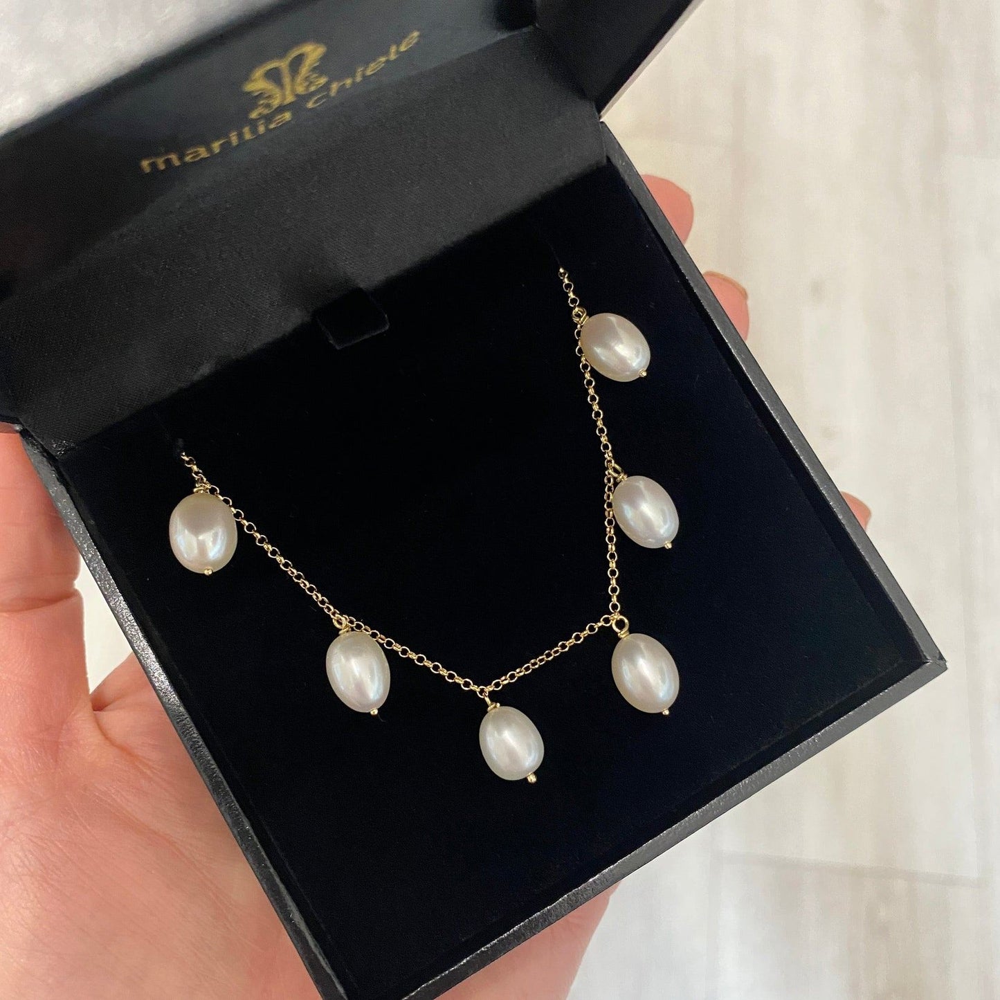 Pulseira de Ouro 18k Pingentes Pérolas