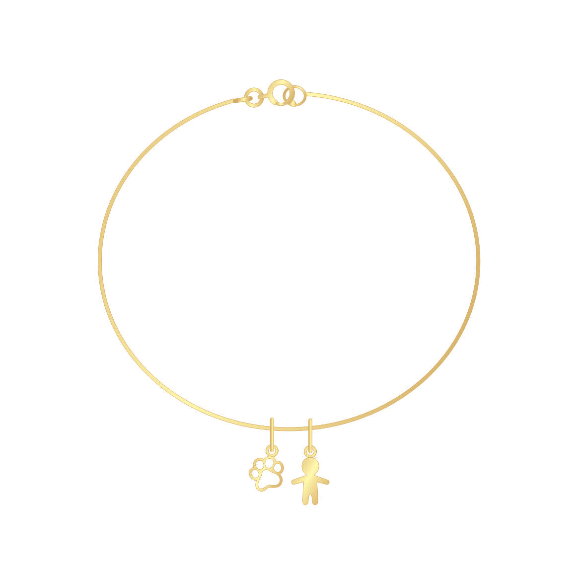 Pulseira Menino e Patinha Ouro 18k