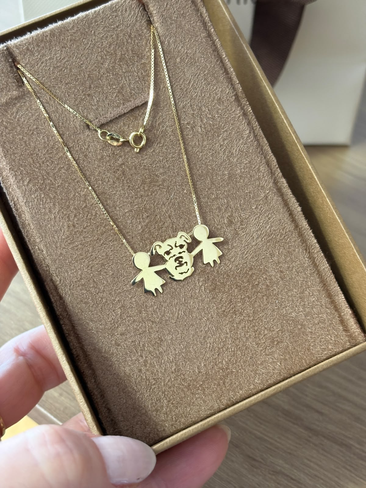 Colar 2 Meninas e Pet Ouro 18k