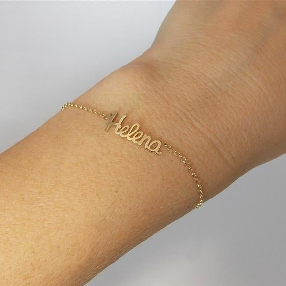 Pulseira de Ouro 18K Infantil Nome