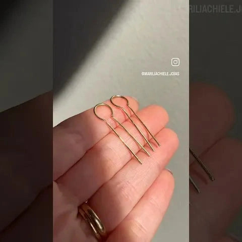 Brinco Argola Palitos 2cm Ouro 18k