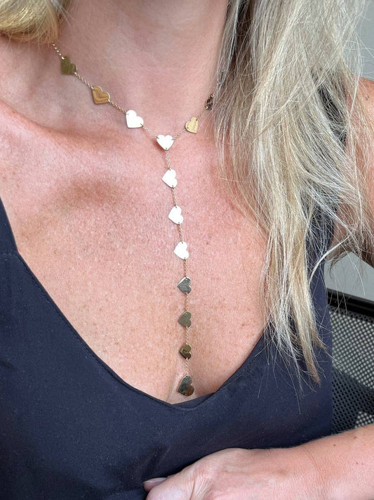 Colar choker corações ouro 18k