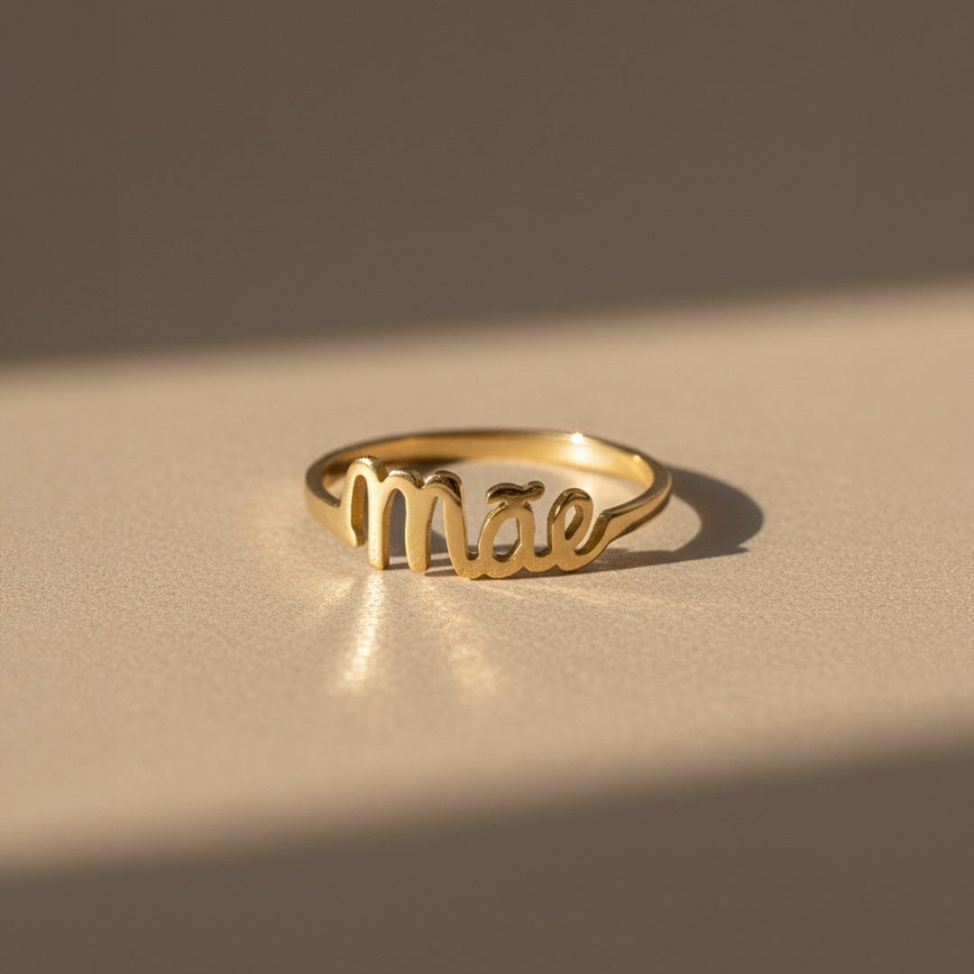anel mãe em ouro 18k