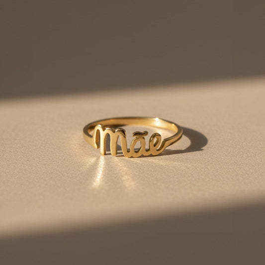 anel mãe em ouro 18k