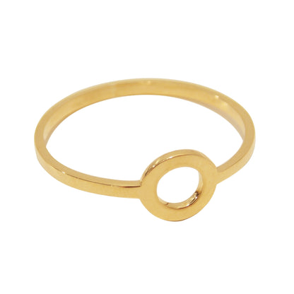 Anel de Ouro 18k Círculo de lado