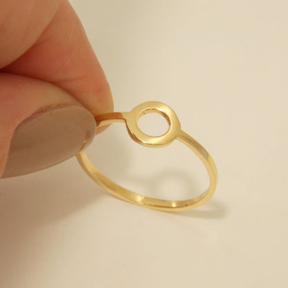 Anel de Ouro 18k Círculo de pé