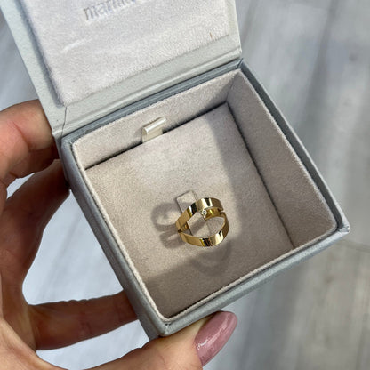 Anel de Ouro 18k Duplo Diamante no estojo