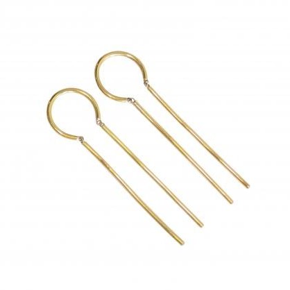 Brinco Argola Palitos 2cm Ouro 18k