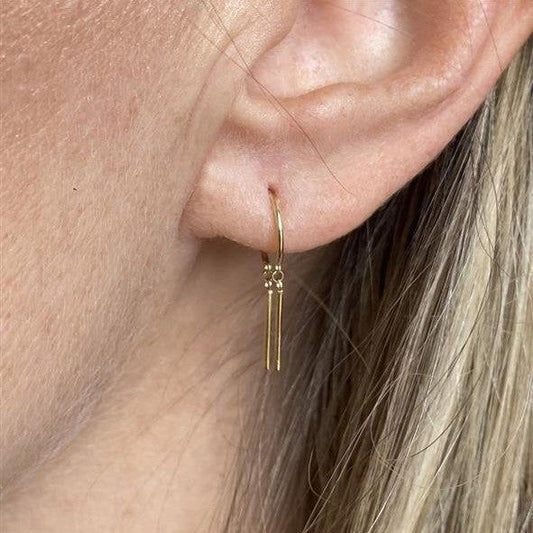 Brinco Argola Palitos Ouro 18k