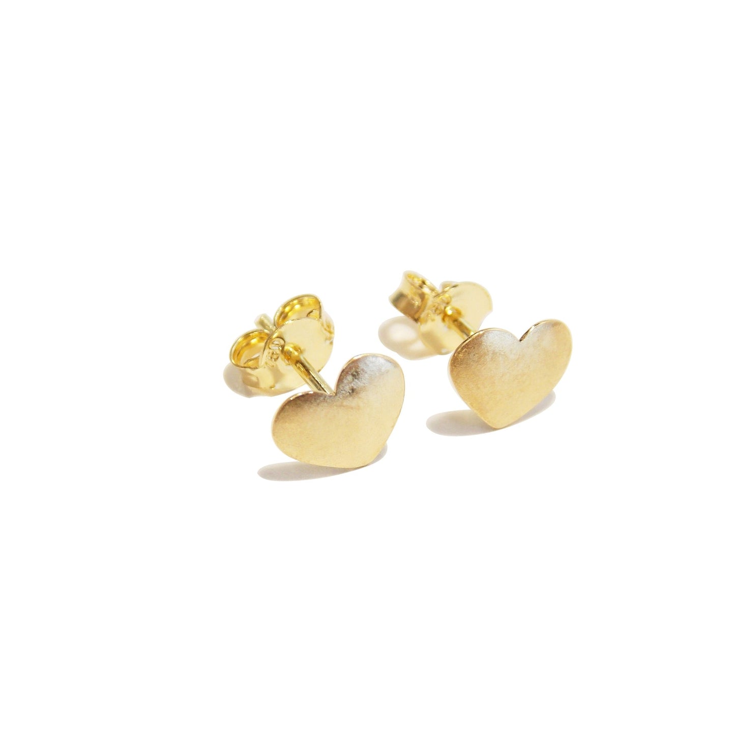 Brinco Coração Fosco Abaulado Ouro 18k