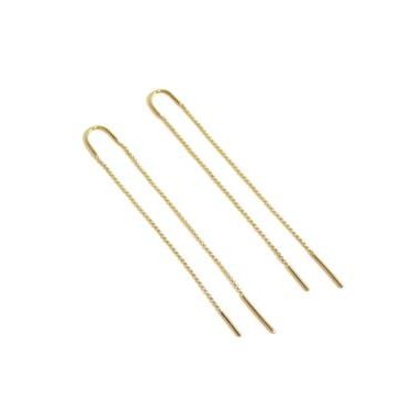 Brinco Corrente Gancho Pino Ouro 18k