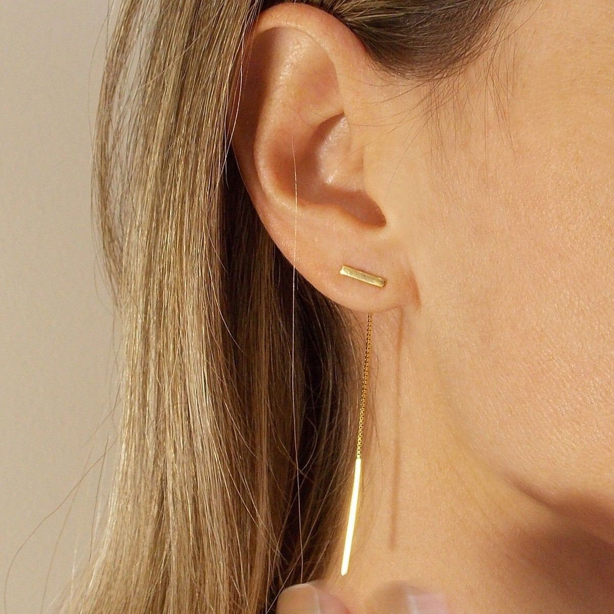 Brinco Barrinhas Ouro 18k