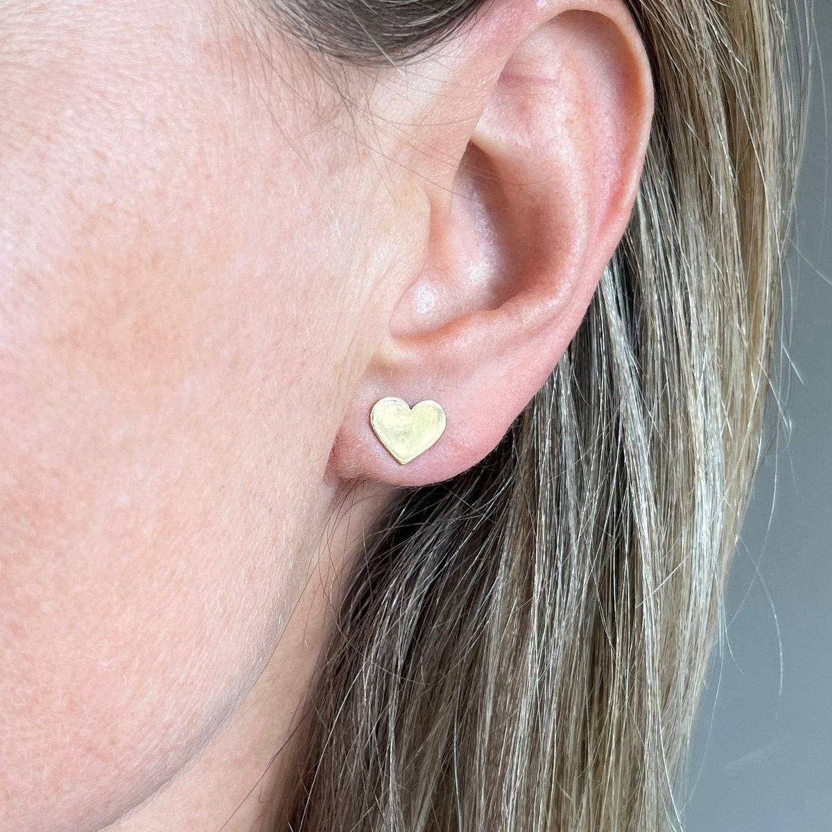 Brinco Coração Ouro 18k