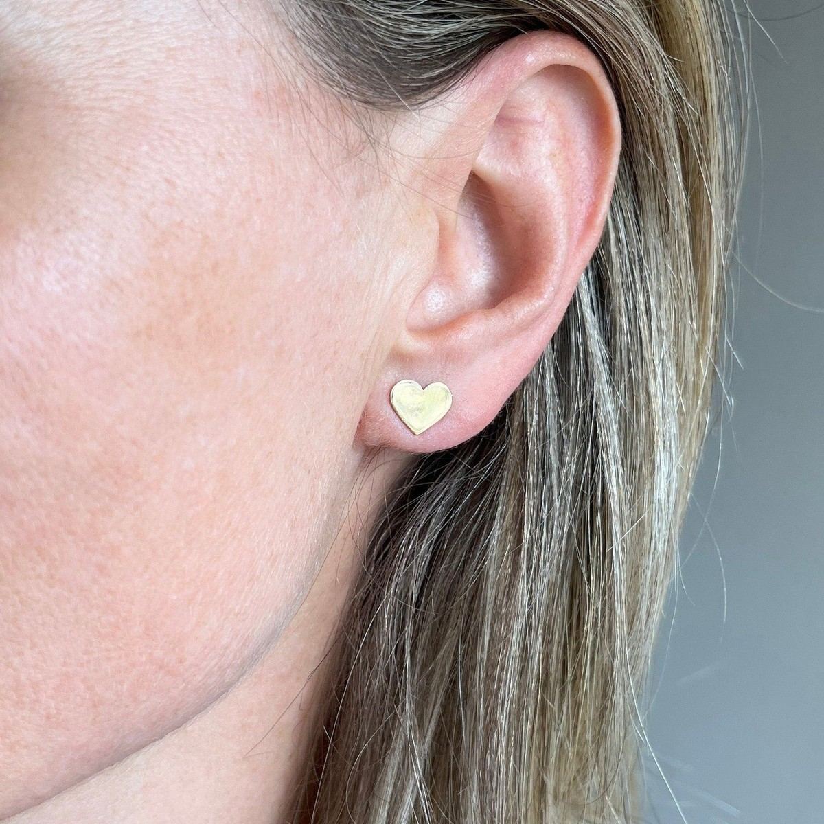 Brinco Coração Ouro 18k