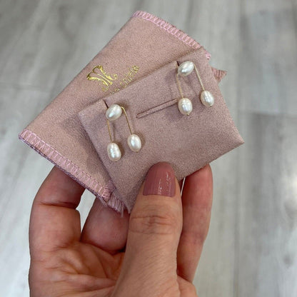 Brinco Trio de Pérolas Ouro 18k