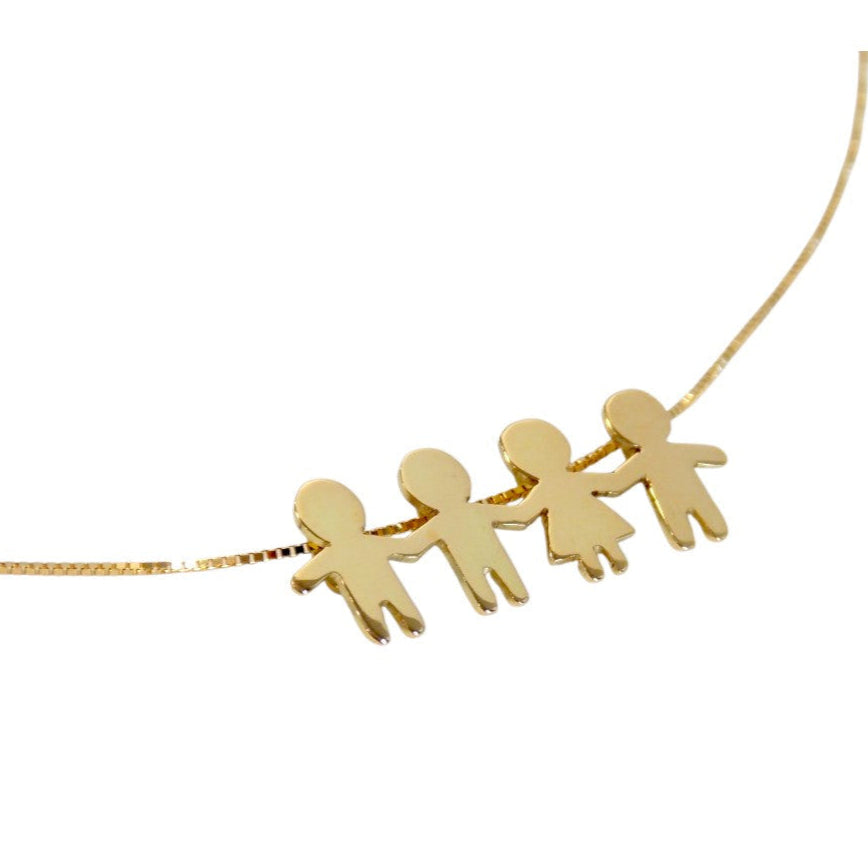 Colar 4 Filhos de Mãozinha Ouro 18k