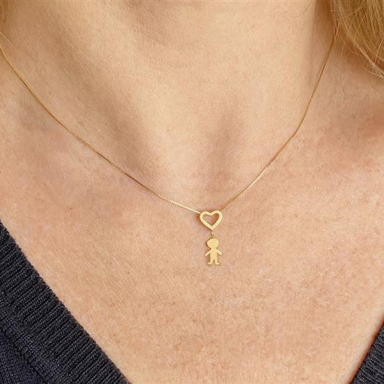 Colar Amor Menino Ouro 18k