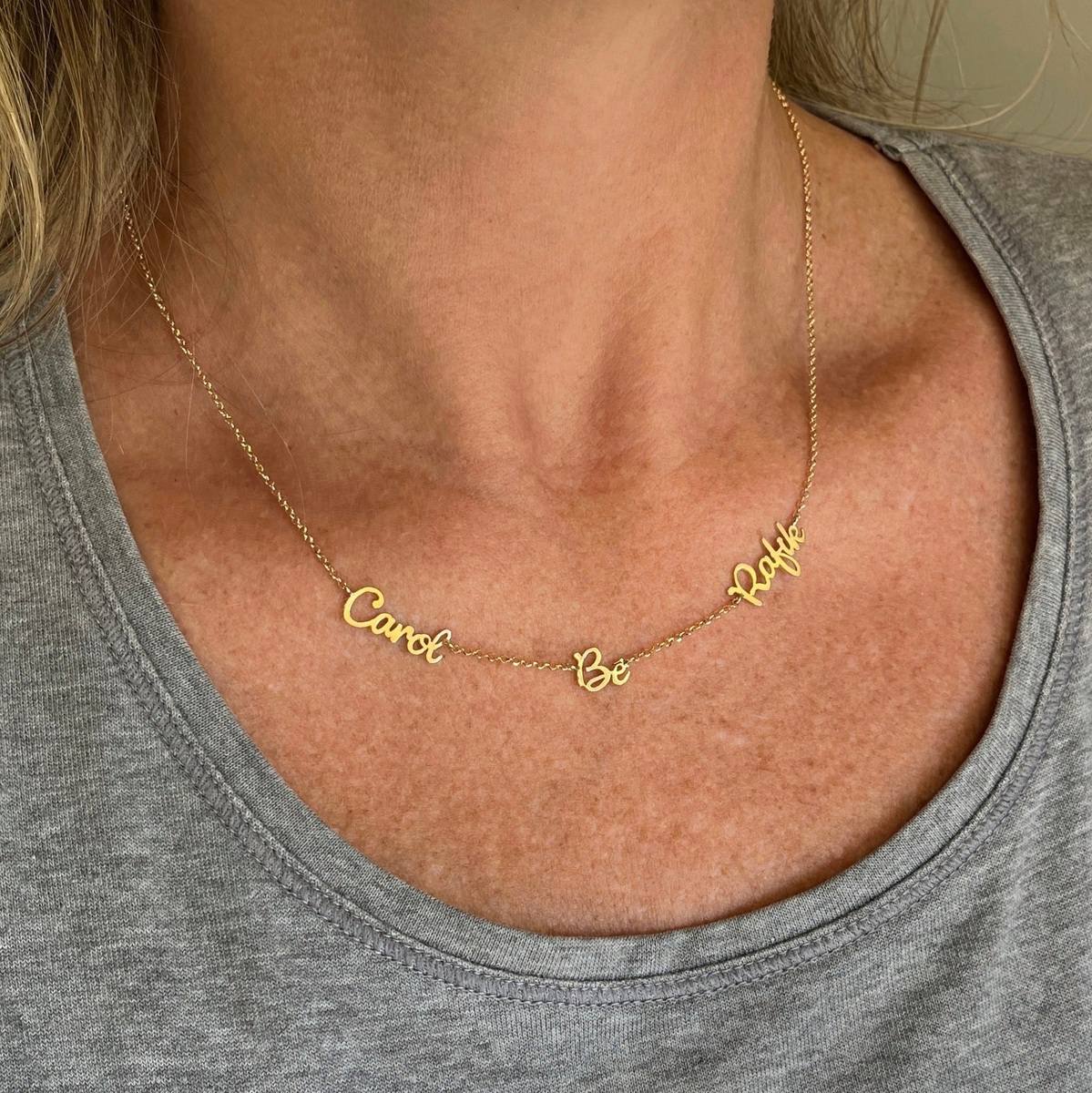 Colar Apelidos Personalizados Ouro 18k