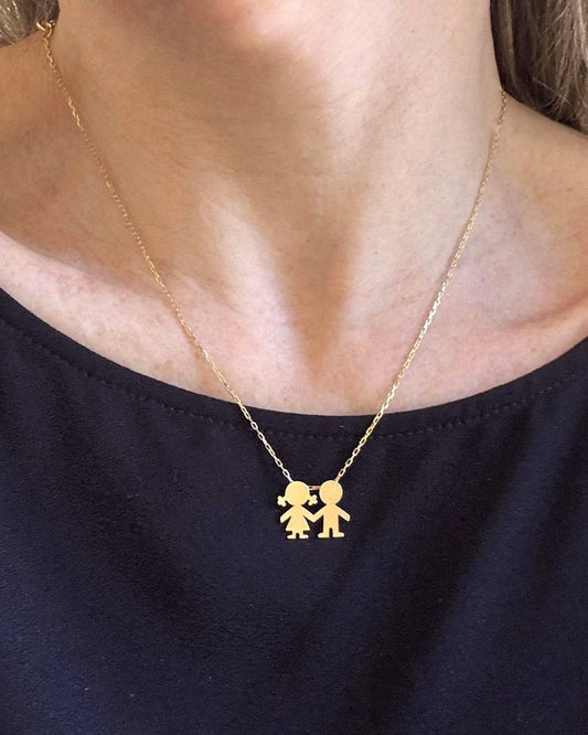 Colar Cartier Casal Filhos 1,5cm Ouro 18k